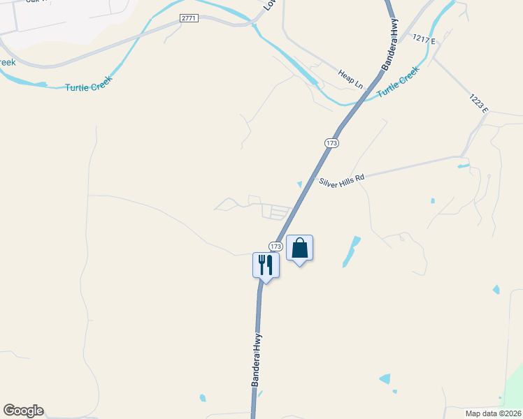 map of restaurants, bars, coffee shops, grocery stores, and more near 3914 Bandera Highway in Kerrville