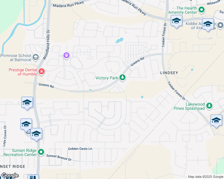 map of restaurants, bars, coffee shops, grocery stores, and more near 12400 Greens Road in Atascocita