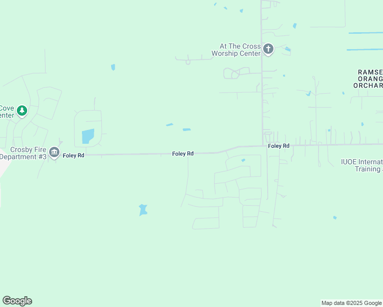 map of restaurants, bars, coffee shops, grocery stores, and more near 1858 Foley Road in Crosby