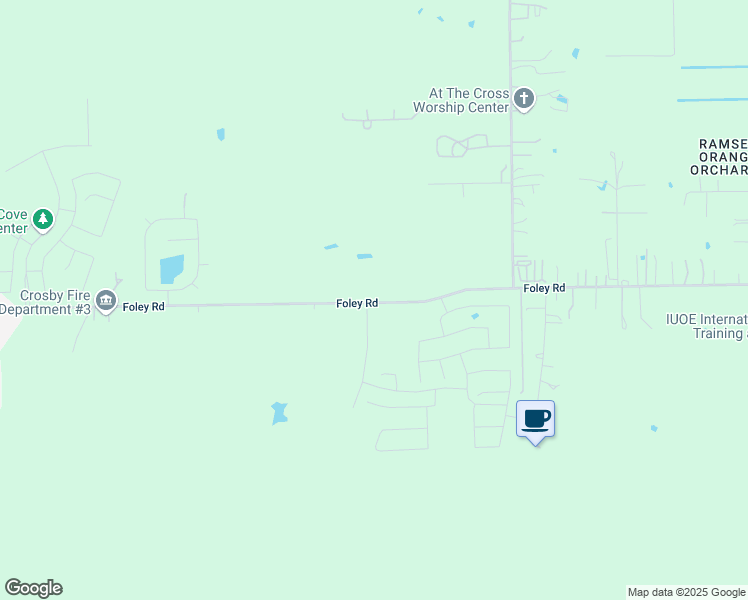 map of restaurants, bars, coffee shops, grocery stores, and more near 1858 Foley Road in Crosby