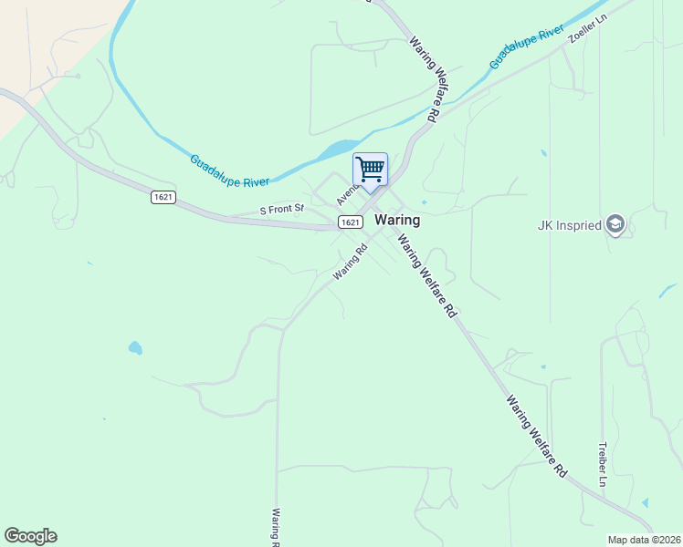 map of restaurants, bars, coffee shops, grocery stores, and more near 250 South Front Street in Comfort