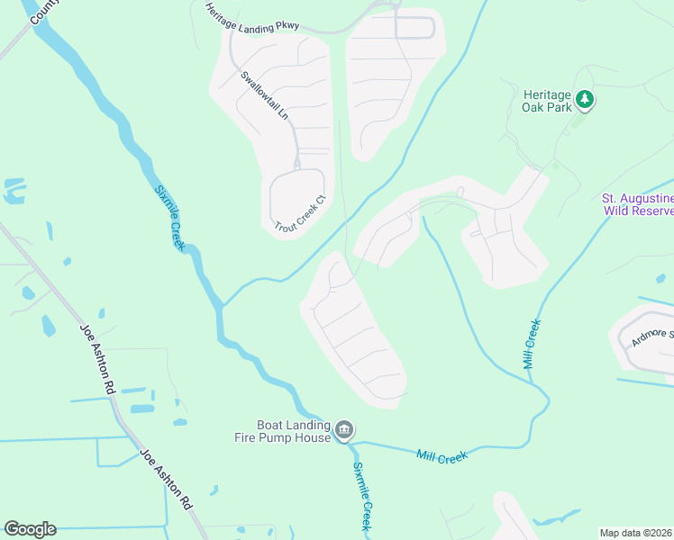 map of restaurants, bars, coffee shops, grocery stores, and more near 4718 Sawbuck Street in Saint Augustine