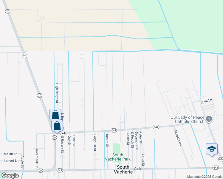 map of restaurants, bars, coffee shops, grocery stores, and more near in Vacherie