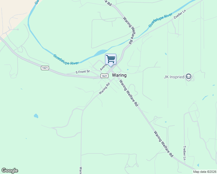 map of restaurants, bars, coffee shops, grocery stores, and more near 250 South Front Street in Comfort