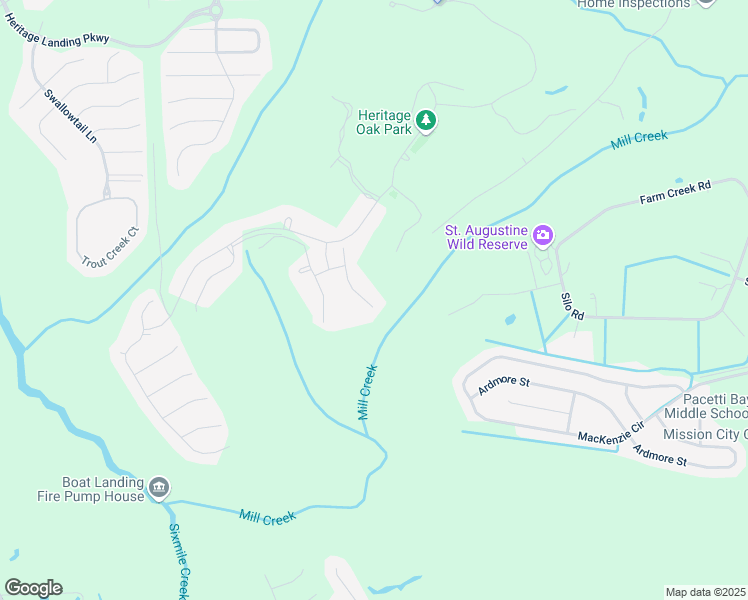 map of restaurants, bars, coffee shops, grocery stores, and more near 4232 South Franklinia Street in St. Augustine