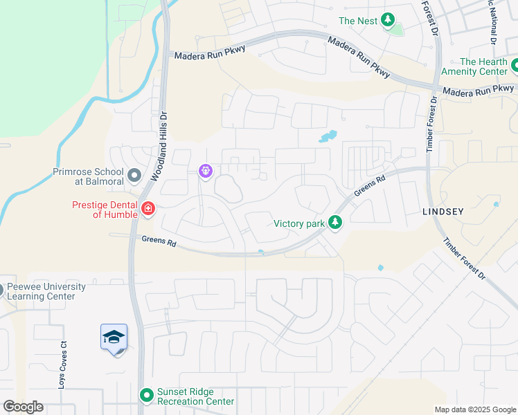 map of restaurants, bars, coffee shops, grocery stores, and more near 12359 Clunie Pass Drive in Humble