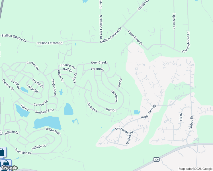 map of restaurants, bars, coffee shops, grocery stores, and more near 421 Cimarron in Spring Branch