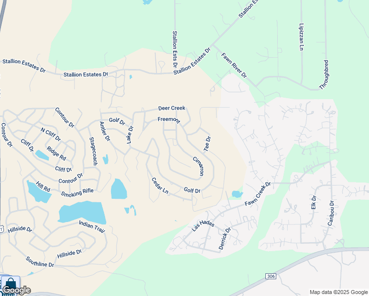 map of restaurants, bars, coffee shops, grocery stores, and more near 421 Cimarron in Spring Branch