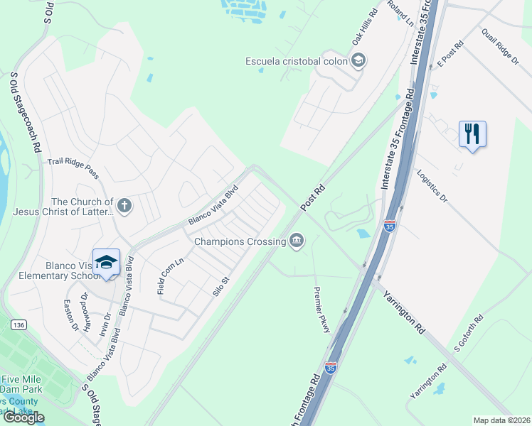 map of restaurants, bars, coffee shops, grocery stores, and more near 1026 Sand Post Place in San Marcos