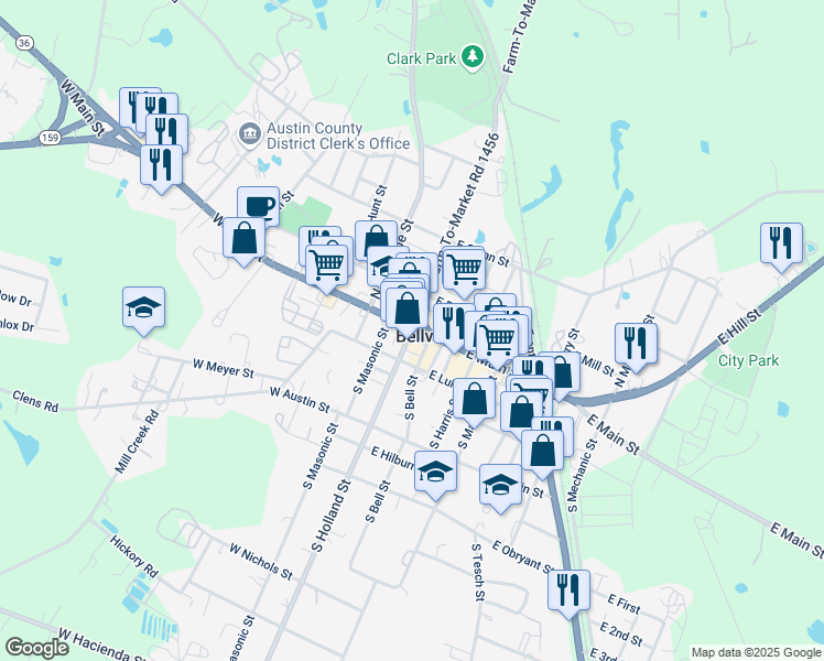 map of restaurants, bars, coffee shops, grocery stores, and more near 4 S Holland St in Bellville