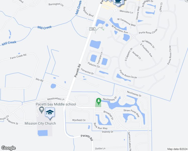 map of restaurants, bars, coffee shops, grocery stores, and more near 153 Terracina Drive in St. Augustine