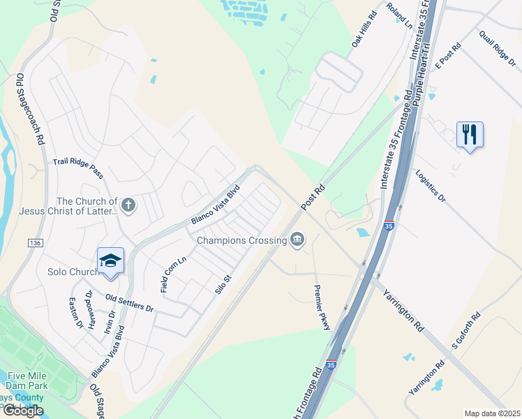 map of restaurants, bars, coffee shops, grocery stores, and more near 1026 Sand Post Place in San Marcos