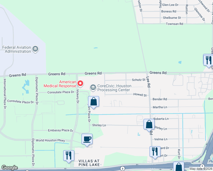 map of restaurants, bars, coffee shops, grocery stores, and more near 5609 Apgar Street in Houston
