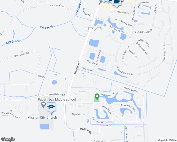 map of restaurants, bars, coffee shops, grocery stores, and more near 137 Terracina Drive in St. Augustine