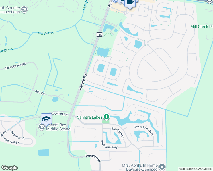 map of restaurants, bars, coffee shops, grocery stores, and more near 161 Terracina Drive in St. Augustine