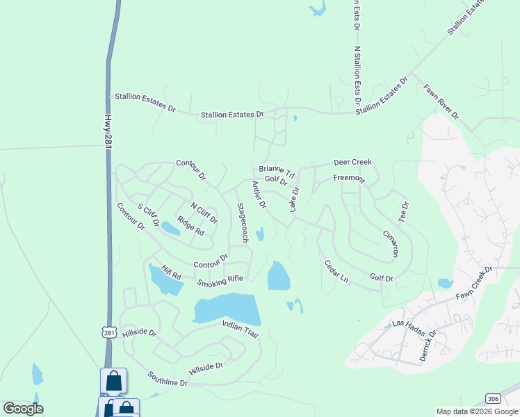 map of restaurants, bars, coffee shops, grocery stores, and more near 245 Antler Drive in Spring Branch