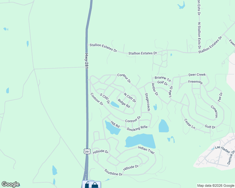 map of restaurants, bars, coffee shops, grocery stores, and more near 223 Ridge Road in Spring Branch