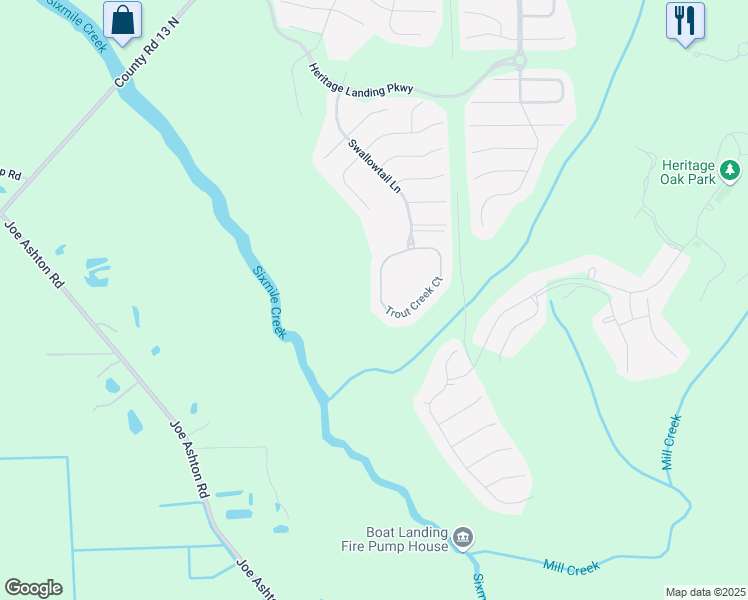 map of restaurants, bars, coffee shops, grocery stores, and more near 3196 Trout Creek Court in St. Augustine