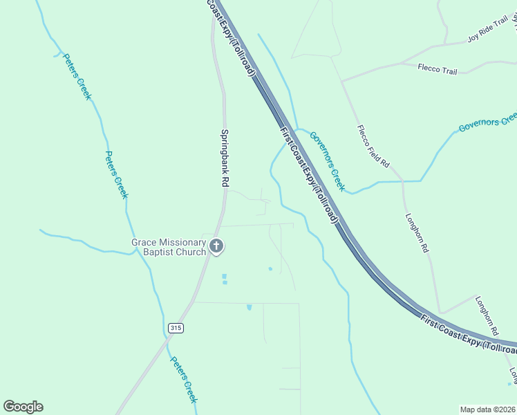 map of restaurants, bars, coffee shops, grocery stores, and more near 4437 Springbank Road in Green Cove Springs