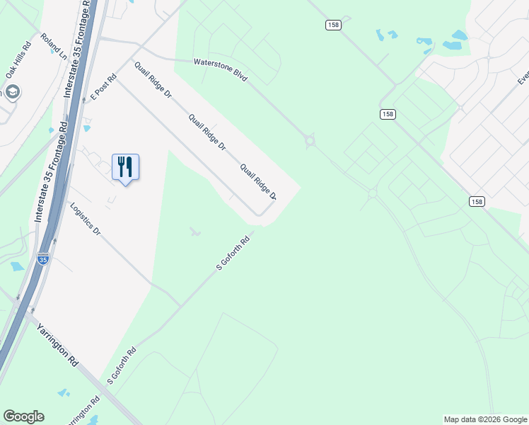 map of restaurants, bars, coffee shops, grocery stores, and more near 205 Quail Ridge Drive in Kyle