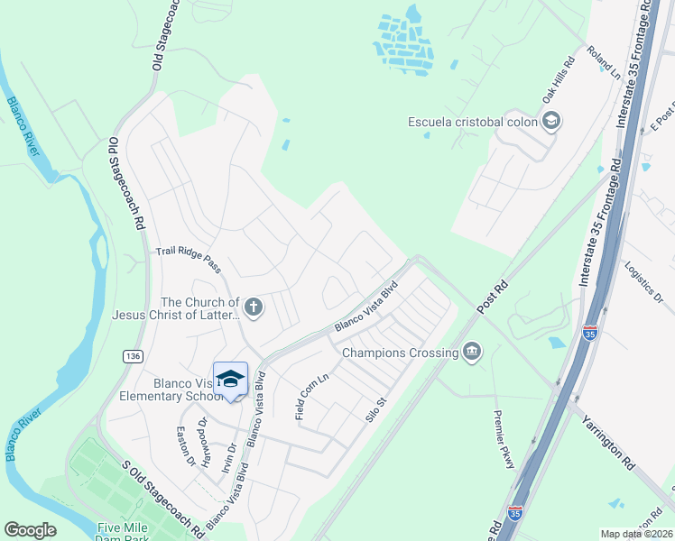 map of restaurants, bars, coffee shops, grocery stores, and more near 249 Leather Oak Loop in San Marcos