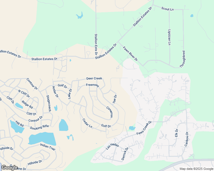 map of restaurants, bars, coffee shops, grocery stores, and more near 615 Deer Creek in Spring Branch
