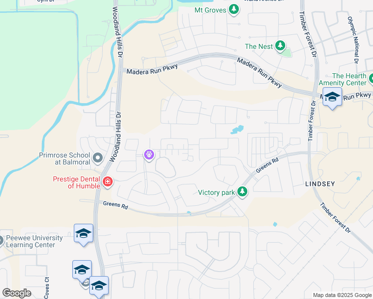 map of restaurants, bars, coffee shops, grocery stores, and more near 15818 Formaston Forest Drive in Atascocita