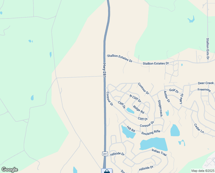 map of restaurants, bars, coffee shops, grocery stores, and more near 266 Contour Drive in Spring Branch