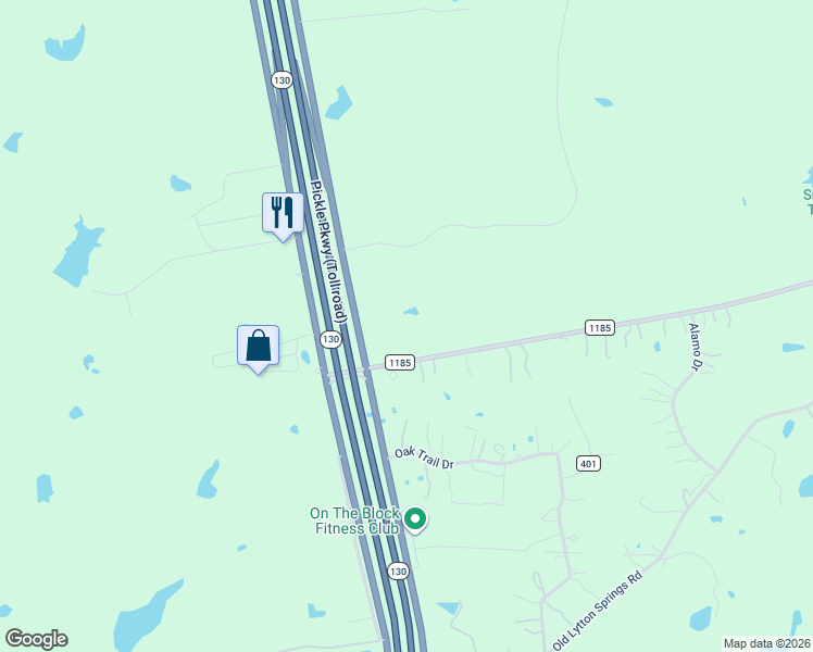 map of restaurants, bars, coffee shops, grocery stores, and more near 5075 U.S. 183 in Lockhart