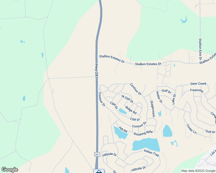 map of restaurants, bars, coffee shops, grocery stores, and more near 260-266 Contour Drive in Spring Branch