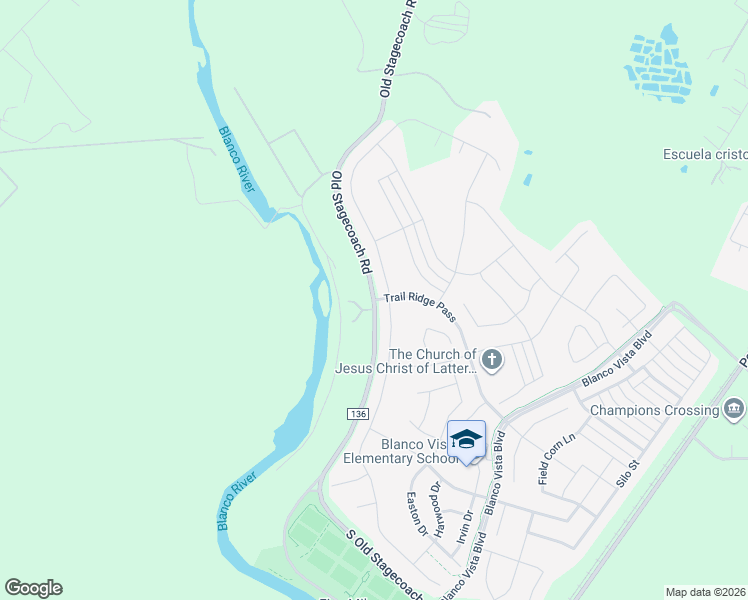 map of restaurants, bars, coffee shops, grocery stores, and more near 3290 South Old Stagecoach Road in San Marcos