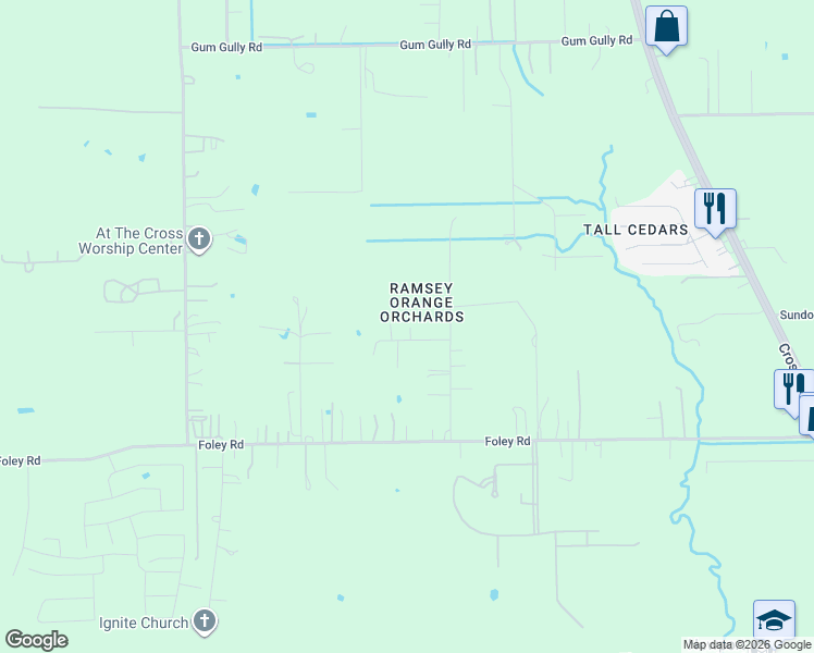 map of restaurants, bars, coffee shops, grocery stores, and more near 1030 Lillian in Crosby
