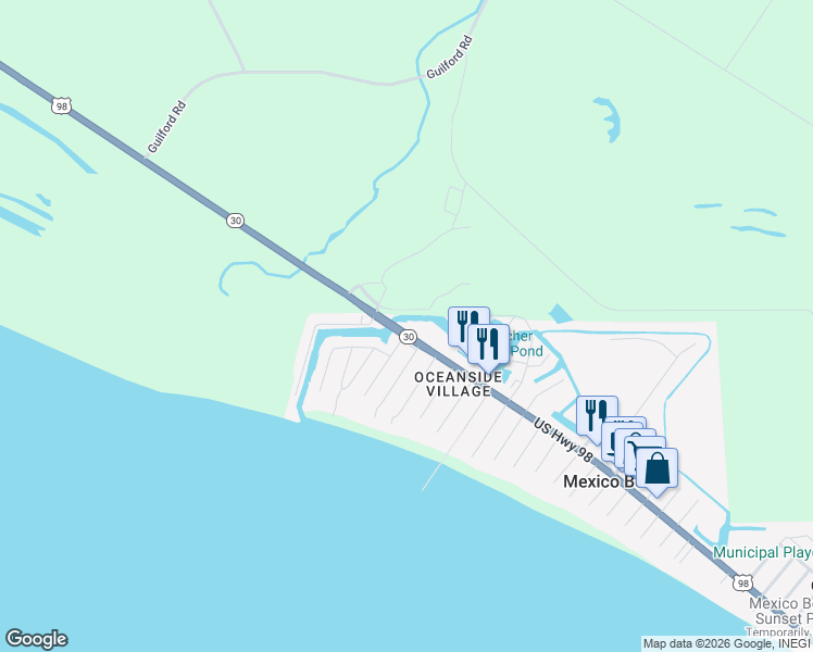 map of restaurants, bars, coffee shops, grocery stores, and more near 4202 U.S. 98 in Mexico Beach