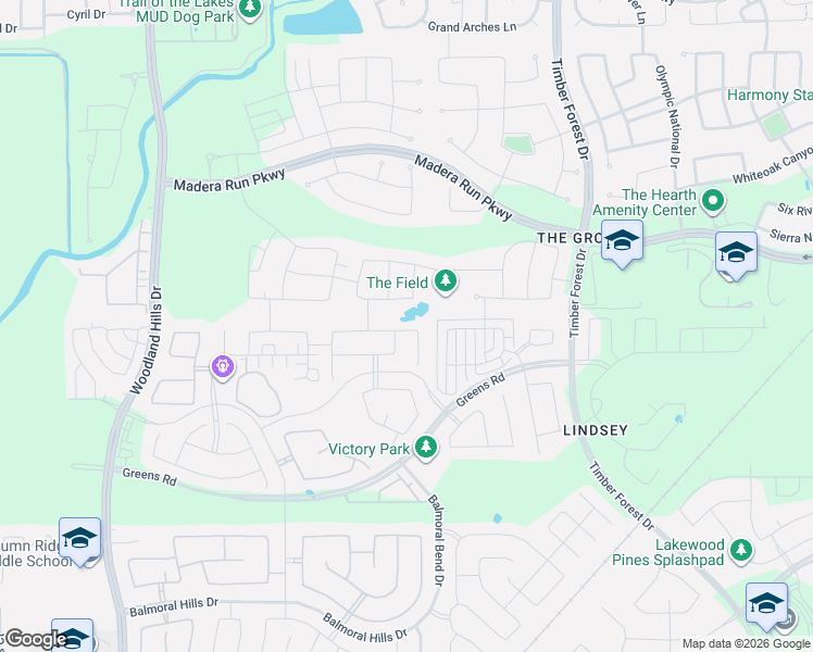 map of restaurants, bars, coffee shops, grocery stores, and more near 12038 Pine Sandhill Trail in Humble