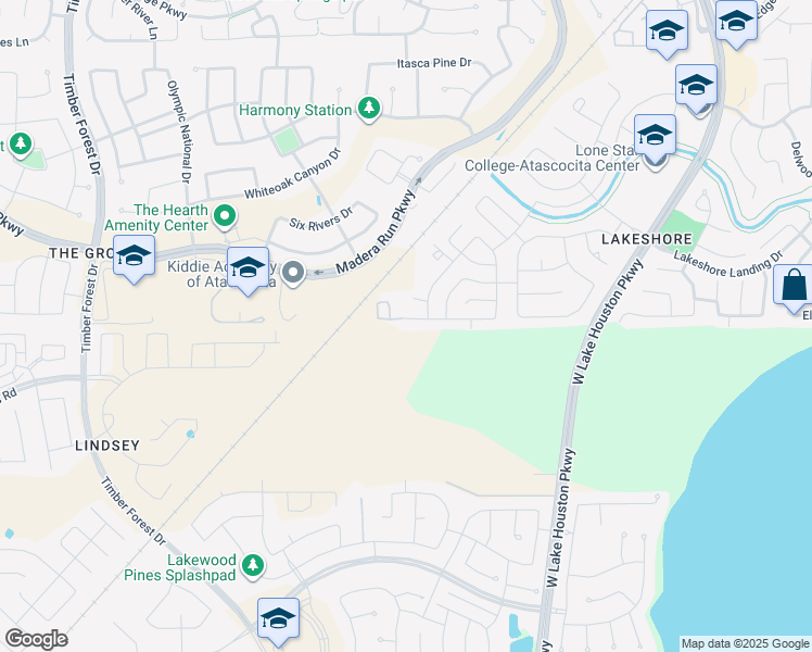 map of restaurants, bars, coffee shops, grocery stores, and more near 12806 Pecan Shores Drive in Houston