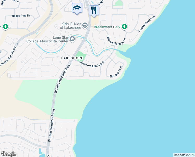 map of restaurants, bars, coffee shops, grocery stores, and more near 13530 Ballast Road in Houston