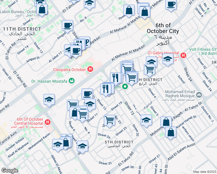 map of restaurants, bars, coffee shops, grocery stores, and more near in 6th of October City (3)