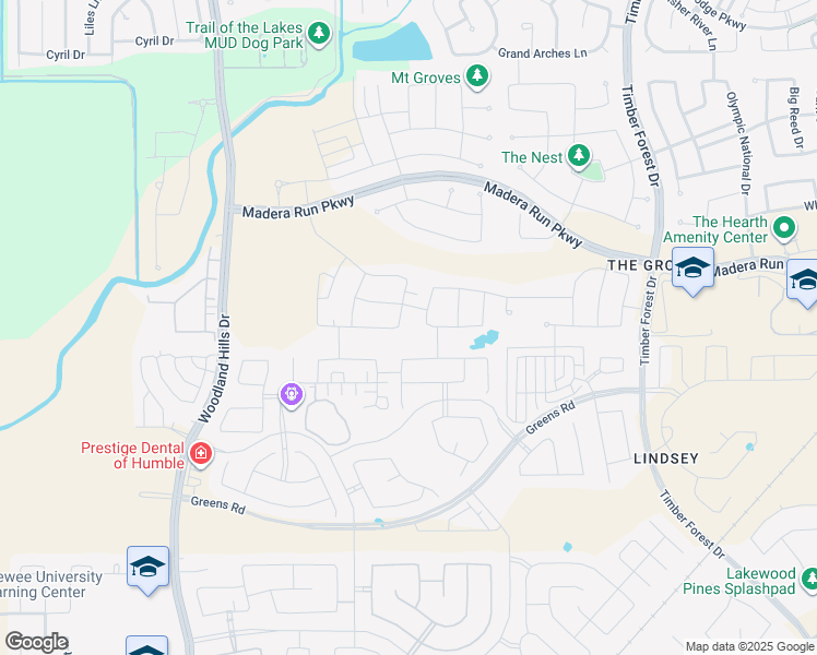 map of restaurants, bars, coffee shops, grocery stores, and more near 17007 Ross Lake Court in Humble