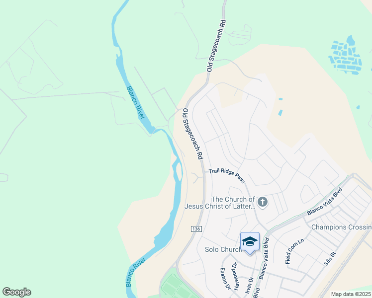 map of restaurants, bars, coffee shops, grocery stores, and more near 3300 County Road 136 in Kyle