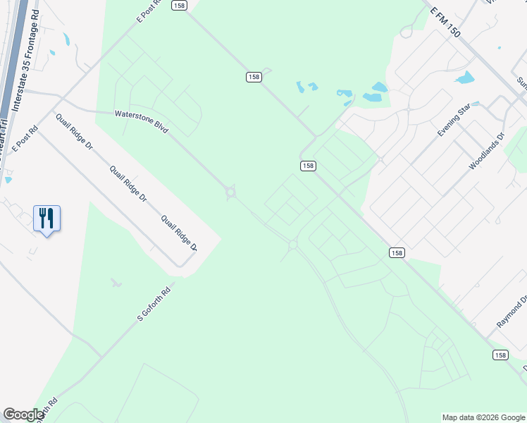 map of restaurants, bars, coffee shops, grocery stores, and more near 205 Quail Ridge Drive in Kyle