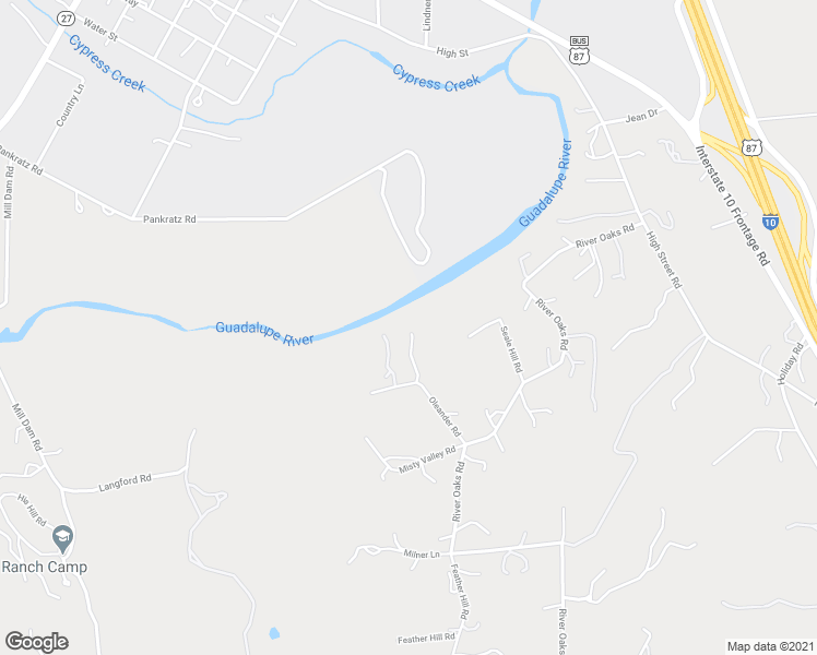 map of restaurants, bars, coffee shops, grocery stores, and more near 105 Oleander Road in Comfort