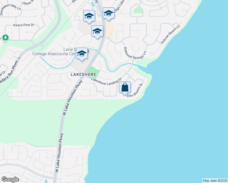map of restaurants, bars, coffee shops, grocery stores, and more near 15814 Pier Pointe Way in Houston
