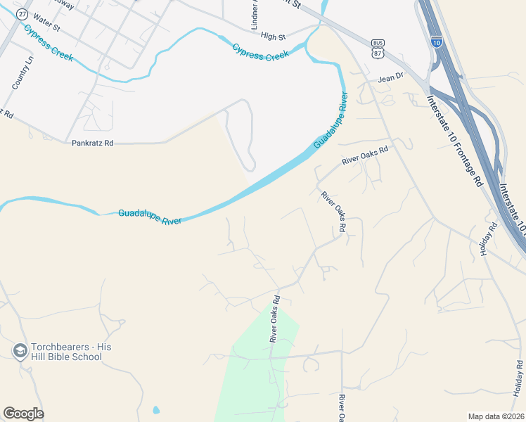 map of restaurants, bars, coffee shops, grocery stores, and more near 105 Oleander Road in Comfort