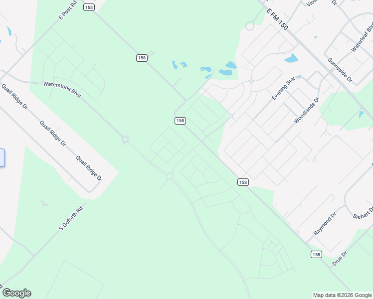 map of restaurants, bars, coffee shops, grocery stores, and more near County Road 158 in Kyle