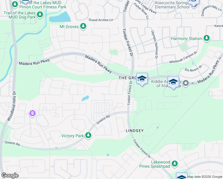 map of restaurants, bars, coffee shops, grocery stores, and more near 16314 Sundew Bend Drive in Humble
