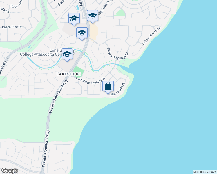 map of restaurants, bars, coffee shops, grocery stores, and more near 15819 Maple Shores Drive in Houston