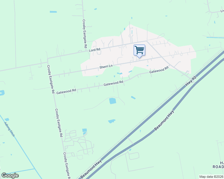 map of restaurants, bars, coffee shops, grocery stores, and more near 4012 Gatewood Rd in Crosby