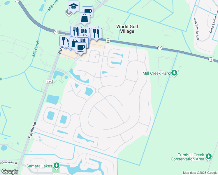 map of restaurants, bars, coffee shops, grocery stores, and more near 737 Porta Rosa Circle in Saint Augustine