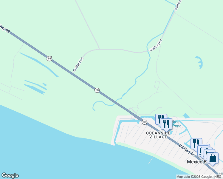 map of restaurants, bars, coffee shops, grocery stores, and more near in Mexico Beach