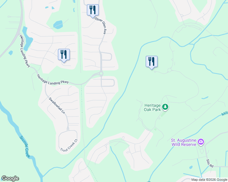 map of restaurants, bars, coffee shops, grocery stores, and more near 520 Cowford Ferry Court in St. Augustine